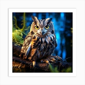 Owl In The Forest 1 Art Print