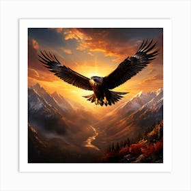 Eagle In Flight 2 Art Print