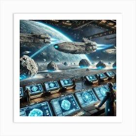 A Futuristic Sci Fi Scene Showcasing The Fleet Com Art Print