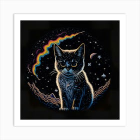 Cat Colored Sky (139) Art Print