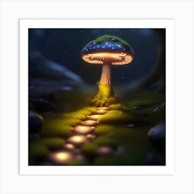 Glowing mushroom Art Print