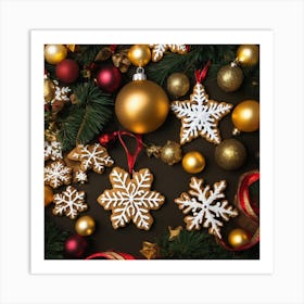 Christmas Ornaments Art Print