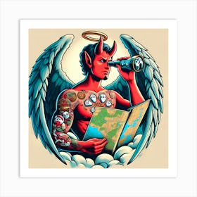 Devil With A Map Art Print