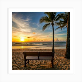 Sunset On The Beach 14 Art Print