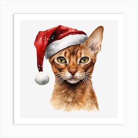 Santa Claus Cat 14 Art Print