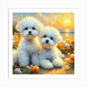 Bichon Frisé dogs 1 1 Art Print