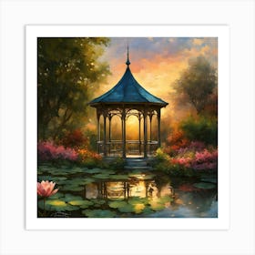 Gazebo At Sunset Art Print