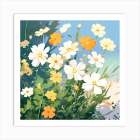 Cosmos Flowers 1 Art Print