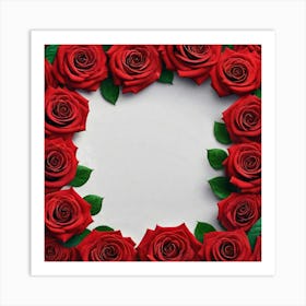 Red Roses Frame Art Print