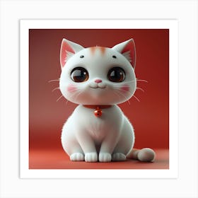 Cute Cat Wallpaper Art Print