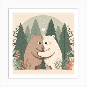 Illustrate, Two Bears 2 Art Print