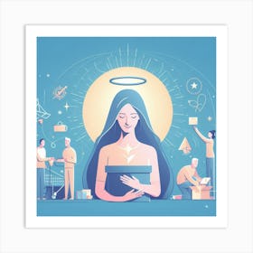 Angel With A Gift Art Print