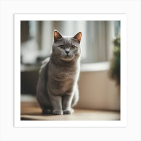 Grey Cat Art Print