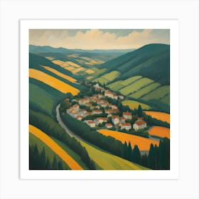 Village In The Valley Art Print