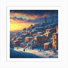 Winter Village 9 Art Print