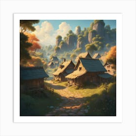 Village In The Mountains 10 Art Print