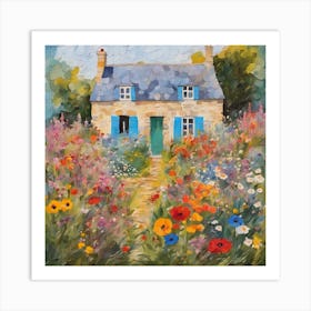 Cottage In Brittany Art Print