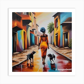 A street stroll Art Print