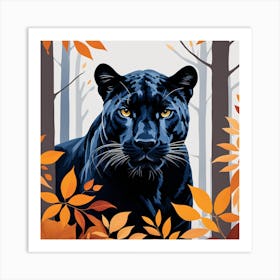 Black Panther In The Forest Art Print