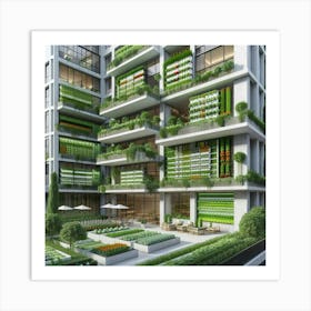 Green Apartment Building Art Print