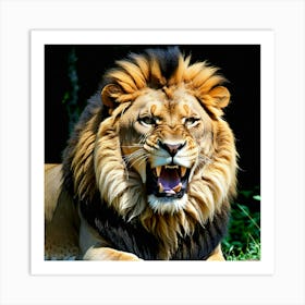 Lion Roaring Art Print