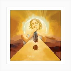 Woman With A Guitar 1 Art Print