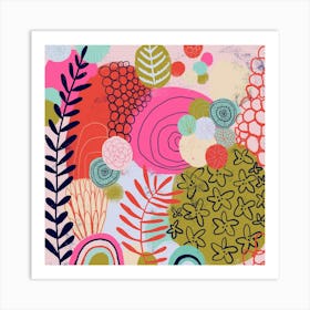 Pink CoralnAbstract Painting Art Print