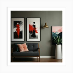 Black And Red Art Print