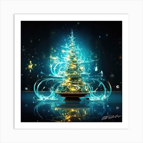 Christmas Tree Craft- Christmas Tree Background Art Print