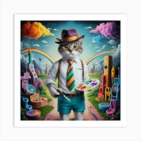 A Whimsical And Fashionable Illustration Of A Cat 59wk47gurjabebxflrmeta Bfq9ogvnsbckluaqjrxgeq Art Print