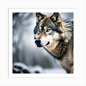 Wolf In The Snow Art Print