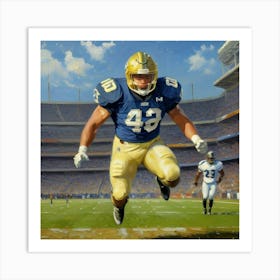 All-In Play Football Player in Full Motion Art Print