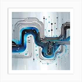 Abstract Circuit Board, circuit board abstract art, technology art, futuristic art , electronics Art Print