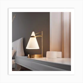 Bedroom With A Lamp Art Print