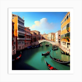 Gondolas In Venice Art Print