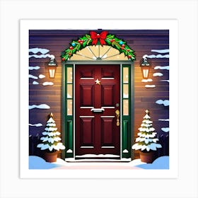 Christmas Decoration On Home Door (72) Art Print