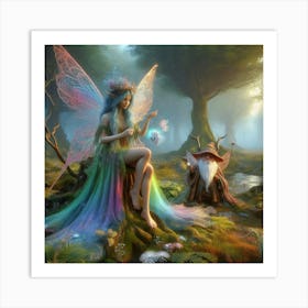 Fairy And Gnome Art Print