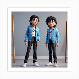 Two Boys In Blue Jackets Art Print