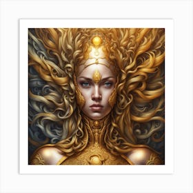 Transcendence Golden Goddess Art Print