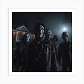 Zombies At Night Art Print