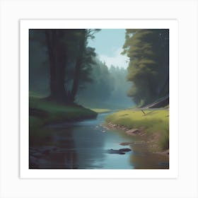 River In The Woods 31 Art Print