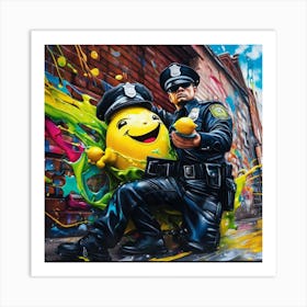 Smiley Cop Art Print