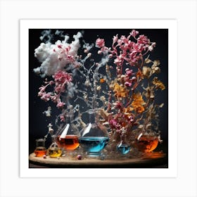 Flowers In A Laboratory Art Print