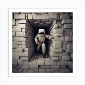 Astronaut In A Tunnel Art Print