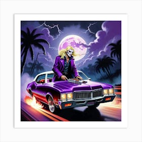 Skeleton Car Art Print