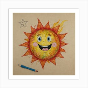 Sun Drawing 2 Art Print