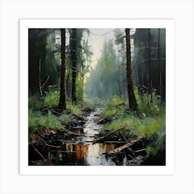 Stream In The Forest 2 Art Print