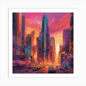 Vibrant cityscape 3 Art Print