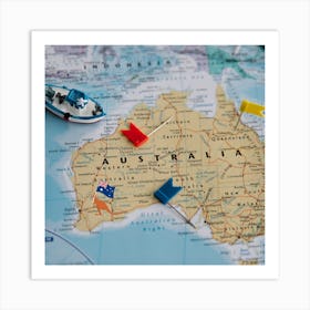 Map Of Australia Art Print