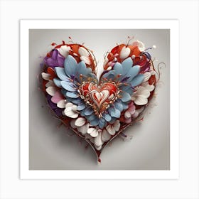 Heart Of Flowers 7 Art Print